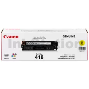Genuine Canon CART-418Y Yellow Toner Cartridge - 2,900 pages