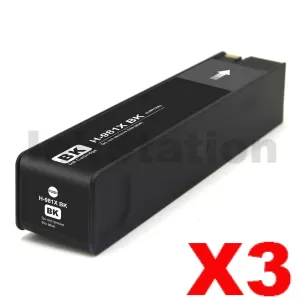 3 x HP 981X Compatible Black High Yield Inkjet Cartridge L0R12A - 11,000 Pages
