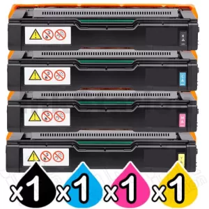 4 Pack Ricoh SP C220 / SP C221 / SP C222 / SP C240 (406059-406062) Compatible Toner Combo [BK+C+M+Y]