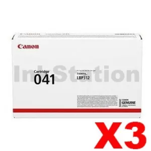 3 x Genuine Canon CART-041 Black Toner - 10,000 pages