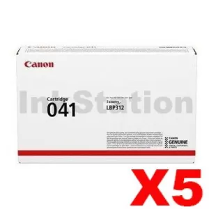 5 x Genuine Canon CART-041 Black Toner - 10,000 pages