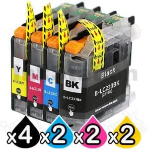 10 Pack Compatible Brother LC-233 Ink Cartridges [4BK,2C,2M,2Y]