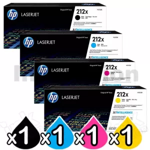 4 Pack HP W2120X-W2123X (212X) Genuine High Yield Toner Cartridges Combo [1BK,1C,1M,1Y]