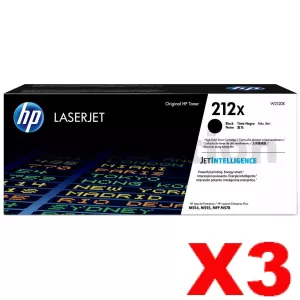 3 x HP 212X W2120X Genuine Black High Yield Toner Cartridge - 13,000 pages
