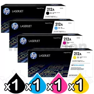 4 Pack HP W2120A-W2123A (212A) Genuine Toner Cartridges Combo [1BK,1C,1M,1Y]