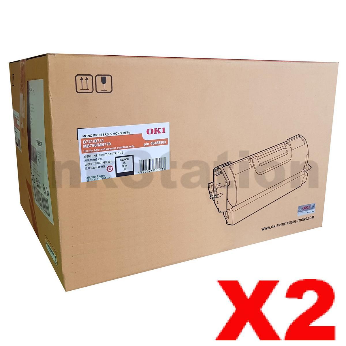 OKI 5 X Genuine B721 B731 MB760 MB770 Black Toner Cartridge - 25,000 ...