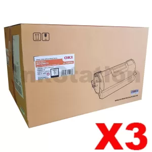 3 x OKI Genuine B721 B731 MB760 MB770 Black Toner Cartridge - 25,000 pages (45488903)