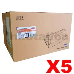 5 x OKI Genuine B721 B731 MB760 MB770 Black Toner Cartridge - 25,000 pages (45488903)