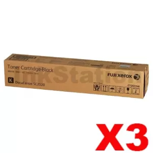 3 x Fuji Xerox DocuCentre SC2020 Genuine Black Toner Cartridge - 9,000 pages (CT202246)