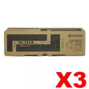 3 x Genuine Kyocera TK-7314 Toner Cartridge P4140dn - 15,000 Pages