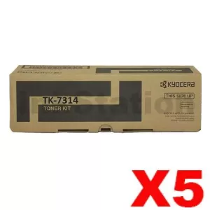 5 x Genuine Kyocera TK-7314 Toner Cartridge P4140dn - 15,000 Pages