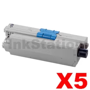 5 x OKI Compatible C310DN / C330DN / MC361 / MC362DN / C331DN Black Toner Cartridge - 3,500 pages (44469805)