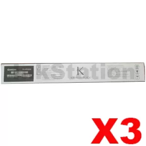 3 x Genuine Kyocera TK-8339K Black Toner Cartridge - 25,000 pages