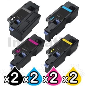 2 sets of 4 Pack Dell E525, E525w Compatible Toner Combo [2BK,2C,2M,2Y]