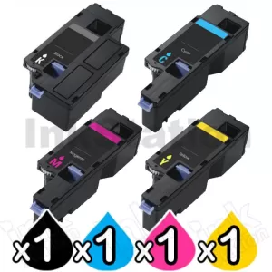 4 Pack Dell C1660 / C1660w Compatible Toner Cartridges [1BK,1C,1M,1Y]