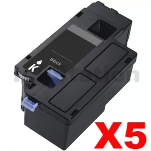 5 x Dell C1660 / C1660w Compatible Black Toner Cartridge - 1,250 pages