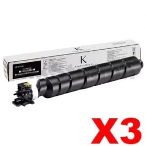 3 x Genuine Kyocera TK-8804K Black Toner Cartridge Ecosys P8060CDN - 30,000 pages