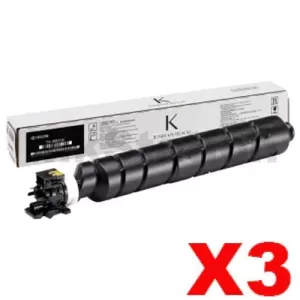 3 x Genuine Kyocera TK-8804K Black Toner Cartridge Ecosys P8060CDN - 30,000 pages