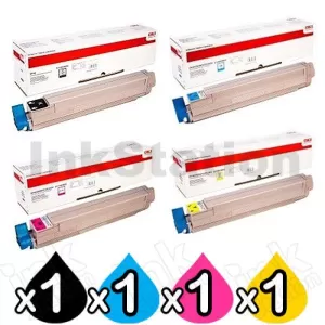 4 Pack Oki Genuine C910 Toner Cartridge Combo (44036040-44036037)