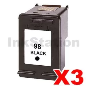 3 x HP 98 Compatible Black Inkjet Cartridge C9364WA - 400 Pages