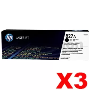 3 x HP CF300A (827A) Genuine Black Toner Cartridge - 29,500 Pages