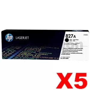 5 x HP CF300A (827A) Genuine Black Toner Cartridge - 29,500 Pages