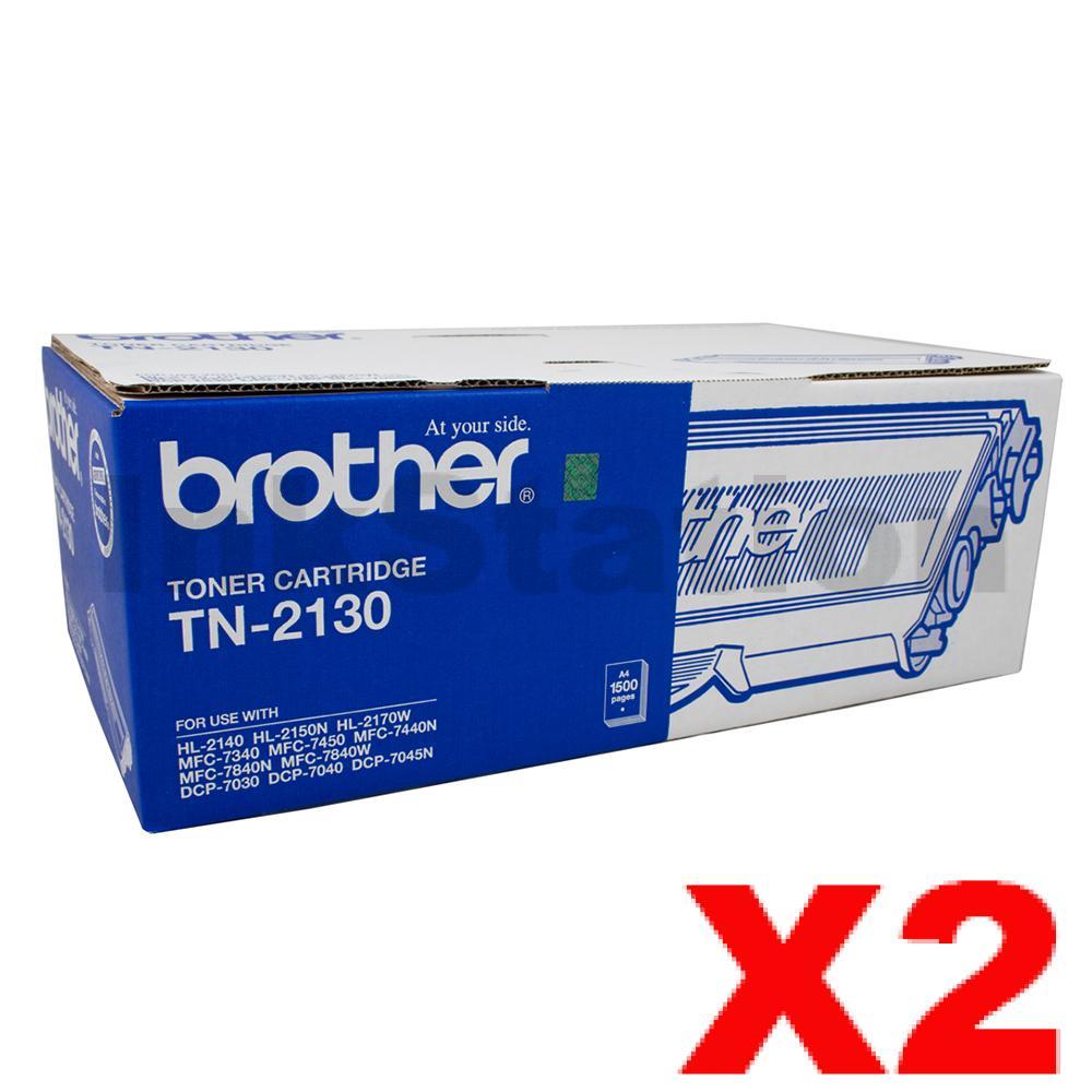 Brother 2 x TN-2130 Genuine Toner - 1 