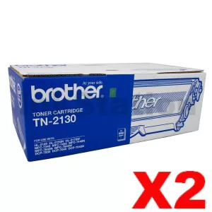 2 x Genuine Brother TN-2130 Toner - 1,500 pages