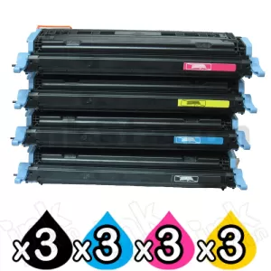 3 sets of 4-Pack Compatible Toner Cartridge for Canon LBP-5000 LBP-5100 [3BK,3C,3M,3Y]
