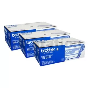 3 x Genuine Brother TN-2150 Toner - 2,600 pages