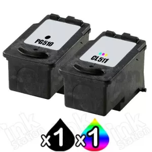 2 Pack Canon PG-510 & CL-511 Compatible Value Pack [1BK,1C]