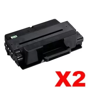 2 x Compatible Samsung ML-3310/ ML-3710/ SCX-4833/ SCX-5637/ SCX5737 (MLT-D205L 205) Black High Yield Toner SU965A - 5,000 pages