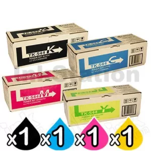 4 Pack Genuine Kyocera TK-544 Toner Cartridges FS-C5100DN [1BK,1C,1M,1Y]