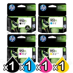 4 Pack HP 950XL + 951XL Genuine Inkjet Cartridges CN045AA - CN048AA [1BK,1C,1M,1Y]
