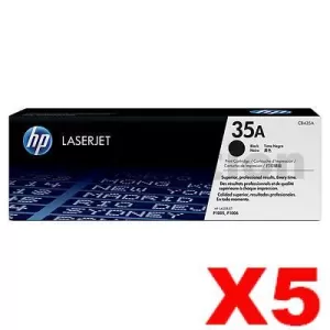 5 x HP CB435A (35A) Genuine Black Toner Cartridge - 1,500 Pages