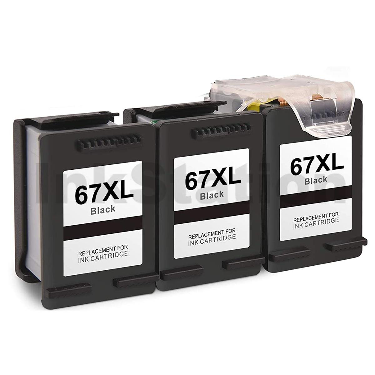 HP 67XL Compatible Black High Yield Inkjet Cartridge 3YM57AA 240   Com 67xl Bk Tripack 15 