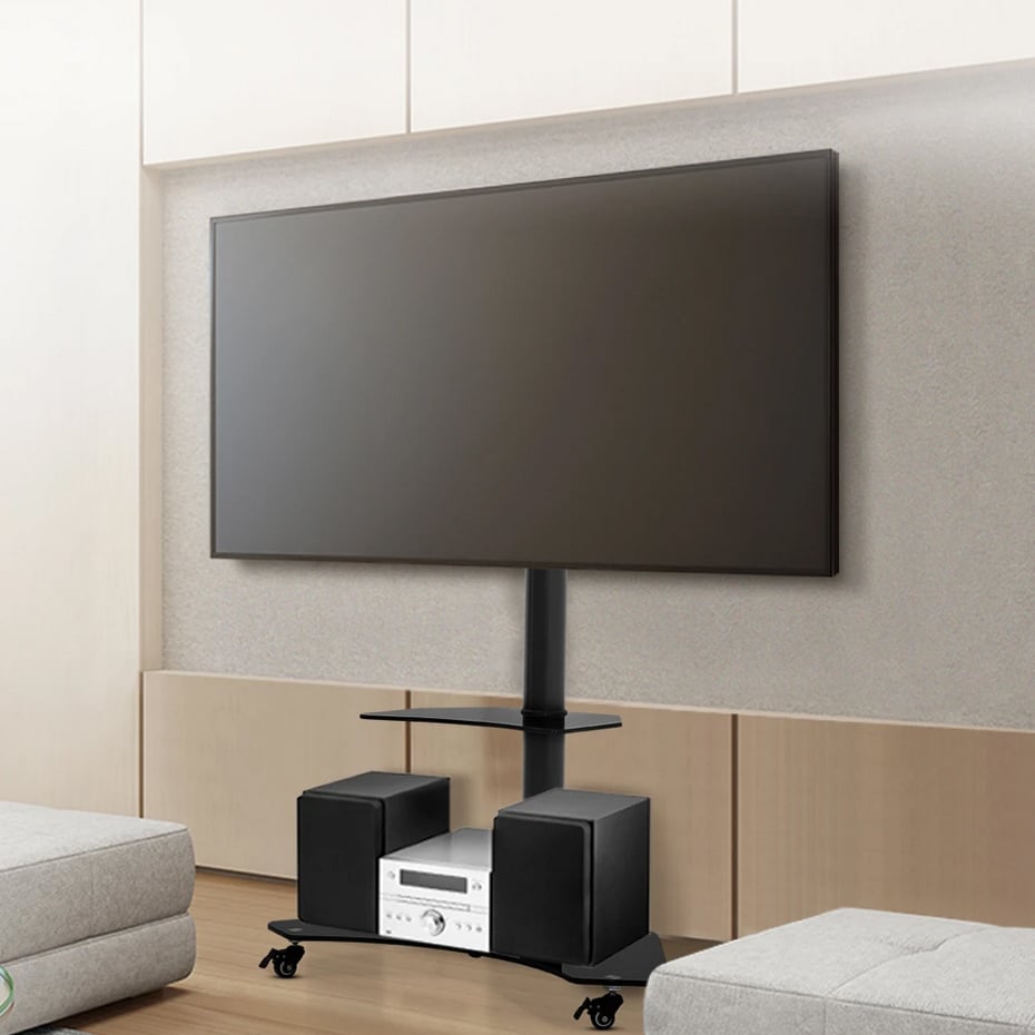 Portable TV Floor Stand Bracket Mount Swivel Height Adjustable for 32 to 70 Inch TV Screens