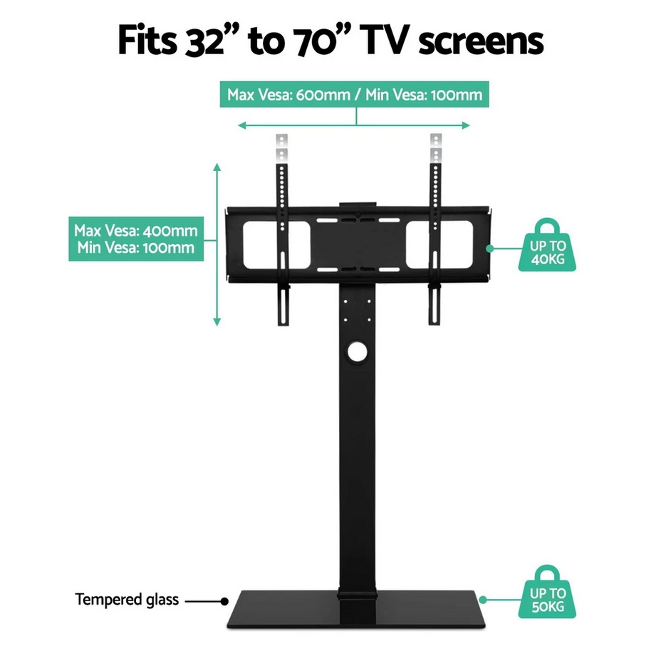 TV Floor Stand Bracket Mount Swivel Height Adjustable for 32 to 70 Inch TV Screens InkStation