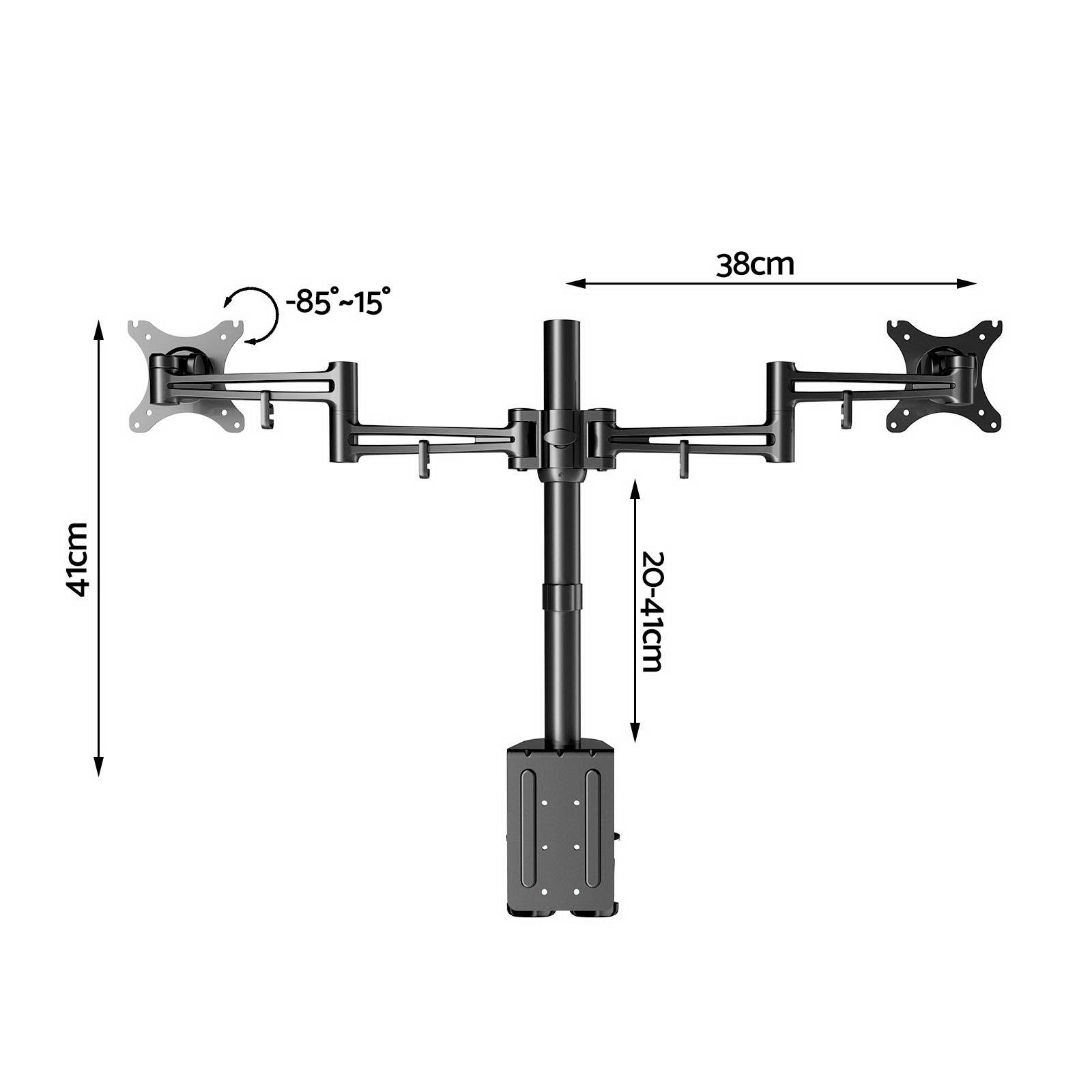 Dual Screen Monitor Desk Mount Bracket for 1030 Inch Monitor Screens