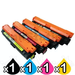 4 Pack HP CE740A-CE743A (307A) Compatible Toner Cartridges [1BK,1C,1M,1Y]