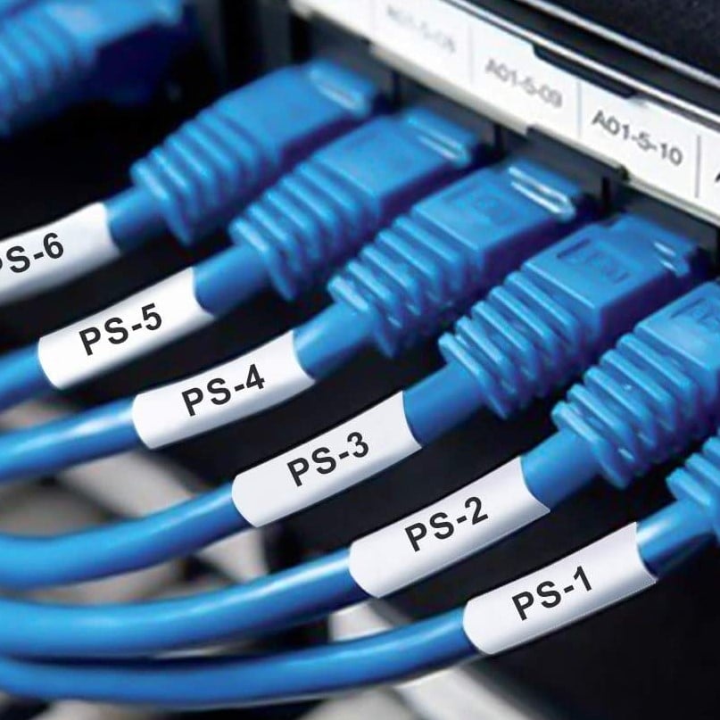 Brother HSe211 Compatible 5.8mm Black Text on White Heat Shrink Tube