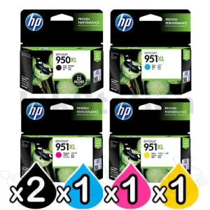 5 Pack HP 950XL + 951XL Genuine Inkjet Cartridges CN045AA - CN048AA [2BK,1C,1M,1Y]