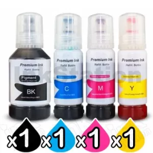 4-Pack Compatible for Epson T542 Ink Bottle Combo [BK+C+M+Y]