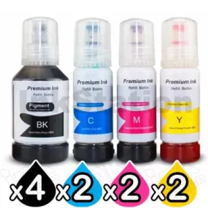 10-Pack Compatible for Epson T542 Ink Bottle Combo [4BK+2C+2M+2Y]