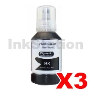 3 x Compatible for Epson T542 Black Ink Bottle C13T06A192 - 127ml