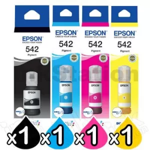 4-Pack Genuine Epson T542 DURABRite EcoTank Ink Bottle [BK+C+M+Y]