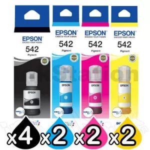 10-Pack Genuine Epson T542 DURABRite EcoTank Ink Bottle [4BK+2C+2M+2Y]