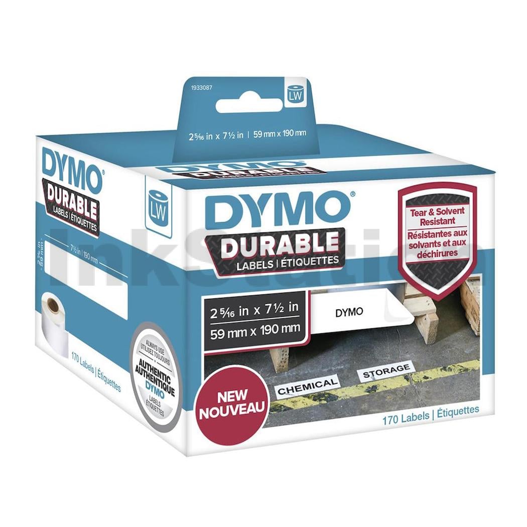 Dymo 1933087 Genuine Durable Industrial White Label Roll 59mm x 190mm