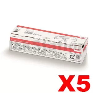5 x OKI Genuine C650 C650dn Black Toner Cartridge YA8001-1088G036 - 7,000 pages