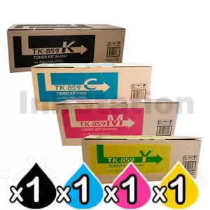 4 Pack Genuine Kyocera TK-859 Toner Cartridges TASKalfa 400ci, TASKalfa 500ci